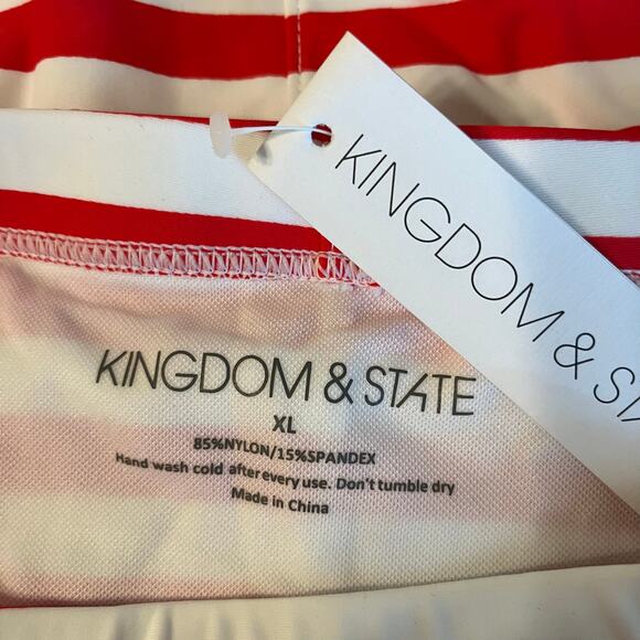 Bikini Bottom Striped Swimsuit Bottom in Red/White Size XL - Picture 5 of 5